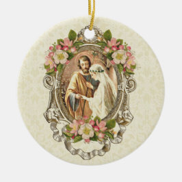 Vintage katholische Kirschblüten Elegante Hochzeit Keramik Ornament