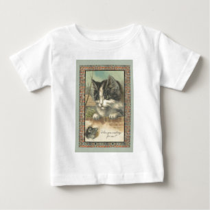 Vintage Katz und Maus "gewartet für mich?" Baby T-shirt