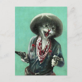Vintage Kätzchen-Cowgirl-Postkarte Postkarte