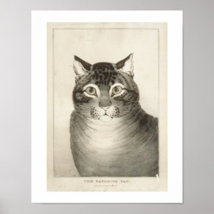 Vintage Katze als Favorit Poster