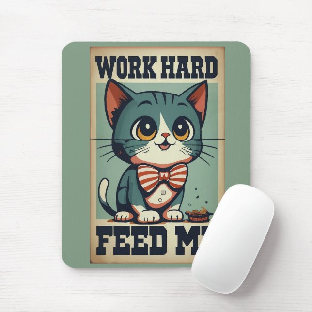 Vintage Katze arbeiten Mousepad (Mit Mouse)