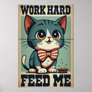 Vintage Katze arbeiten Poster