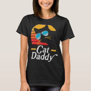 Vintage Katze Daddy Retro Bester Vater Katze Vater T-Shirt