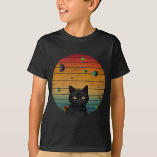 Vintage Katze im Weltraum T-Shirt