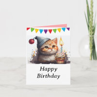 Vintage Katze in der Multifunktionskarte und Happy