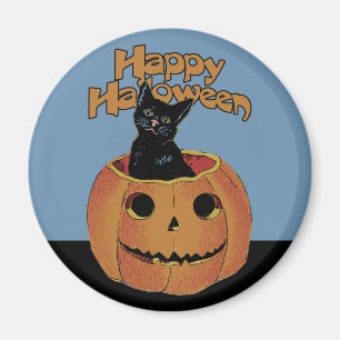Vintage Katze in Jack'o'Lantern Magnet