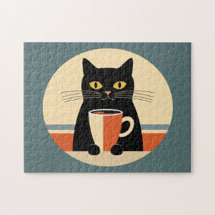 Vintage-Katze & Kaffee