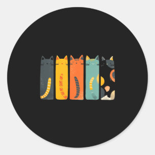 Vintage-Katze Mid-Century-Modern inspirierte Katze Runder Aufkleber