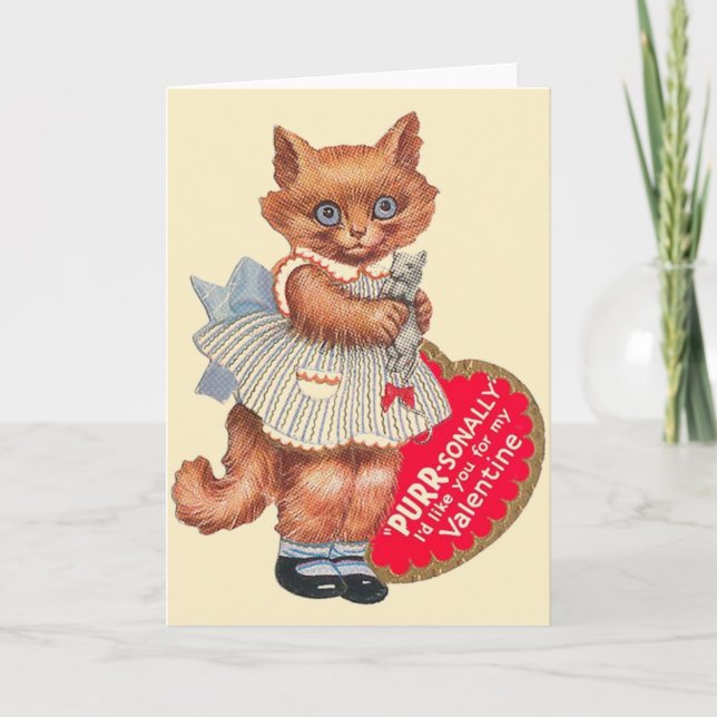 Vintage Katze mit Karte des (Vorderseite)