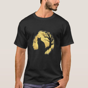 Vintage-Katze-Mond-Hexen-Katze  Und Himmels-Enthus T-Shirt