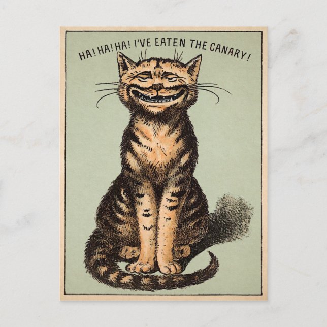 Vintage Katze Postkarte (Vorderseite)