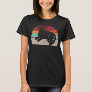 Vintage Katze Retro Kat Silhouette Kitten Tier 7 T-Shirt