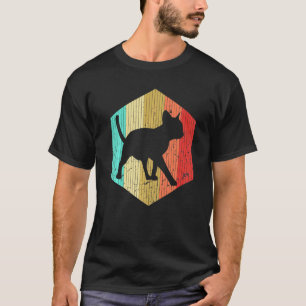 Vintage-Katze Retro-Katze Silhouette Tier 70er 80 T-Shirt