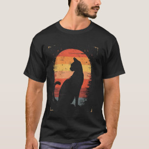Vintage-Katze-Silhouette T-Shirt