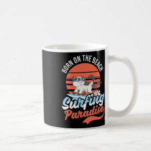 Vintage-Katze-Surfparadies-Design-Surfer-Männer-Fr Kaffeetasse