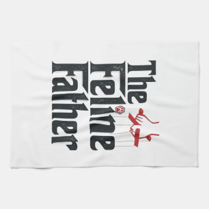 Vintage-Katze-Vater-Katzen-Humor-Vektor-Design_1 Geschirrtuch