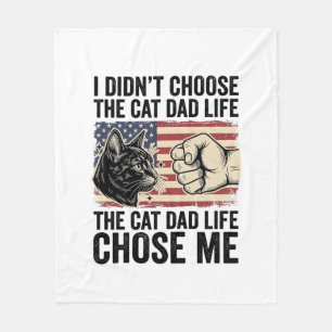 Vintage-Katze-Vater-Leben-Patriotisches-Vektor-Shi Fleecedecke