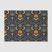 Vintage-Katzen Art Deco Halloween