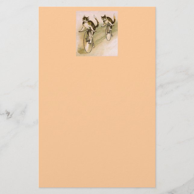 Vintage Katzen auf Rädern Briefpapier (Vorderseite)
