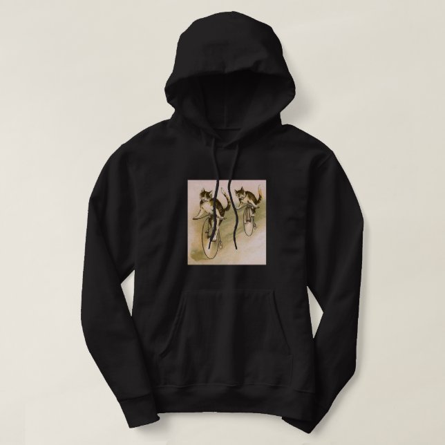 Vintage Katzen auf Rädern Hoodie (Design vorne)