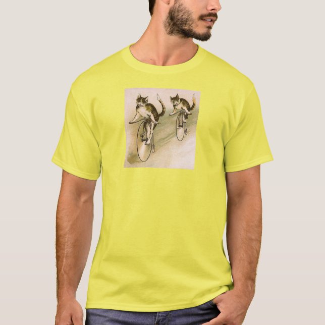 Vintage Katzen auf Rädern T-Shirt (Vorderseite)