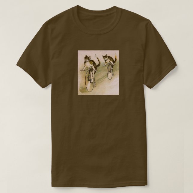 Vintage Katzen auf Rädern T-Shirt (Design vorne)