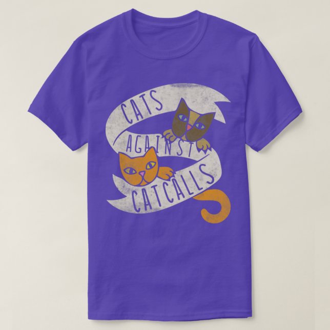 Vintage Katzen gegen Katzen T-Shirt (Design vorne)
