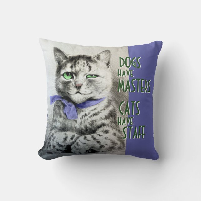 Vintage Katzen haben Personal Wain Kunst-Zitat Kissen (Vorderseite)