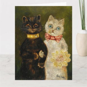 VINTAGE-KATZEN-HOCHZEITS-GLUCKWUNSCHKARTE DANKESKARTE