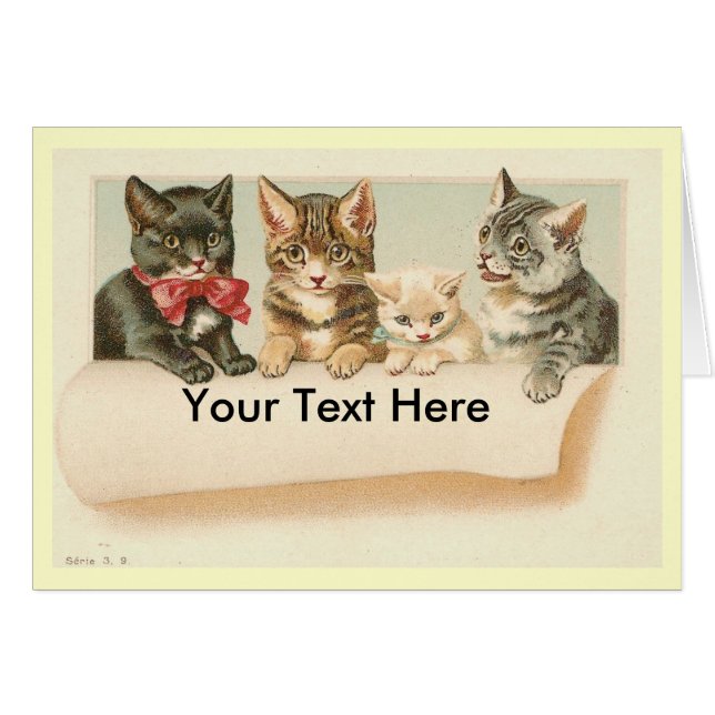 Vintage Katzen, Ihr Text hier (Vorderseite (Horizontal))