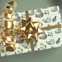 Vintage Katzen in grün und blau