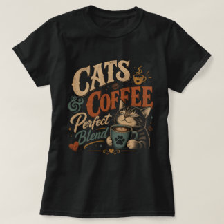 Vintage Katzen & Kaffee die perfekte Mischung T-Shirt