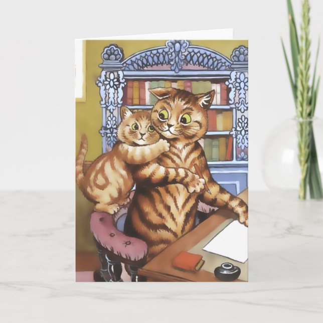 Vintage Katzen-Karte Karte (Vorderseite)