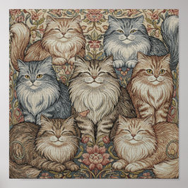 Vintage Katzen-Tapetenposter Poster