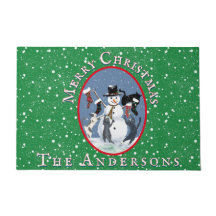 Vintage Katzen und Snowman Green Custom Weihnachte
