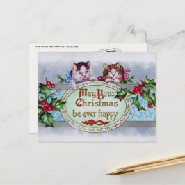 Vintage Katzen Weihnachten Postkartenneudruck Postkarte