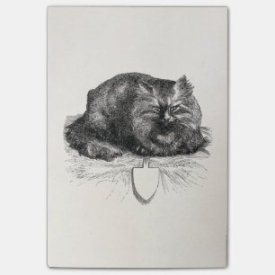 Vintage-Katzenanhänger wütende schwarze Katzen Tie Post-it Klebezettel