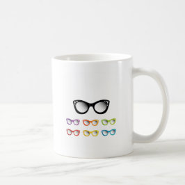Vintage Katzenaugen-Augenabnutzung für Damen Kaffeetasse