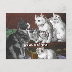 Vintage Katzenfamilie Postkarte