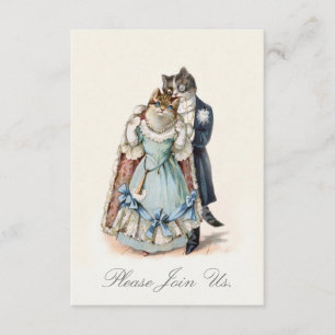 Vintage-Katzenkunst Hochzeit Jubiläumseinladung Einladung