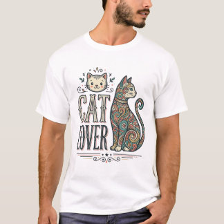 Vintage-Katzenliebhaber-Gravur-Stil Grafik-Shirt_1 T-Shirt