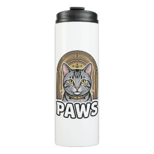 Vintage Katzenpfoten Gravur Stil Grafikdesign_1 Thermosbecher