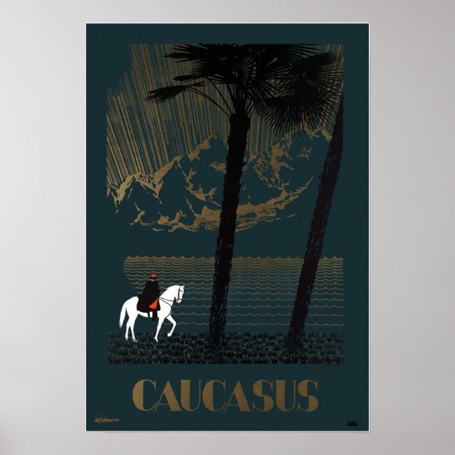 Vintage Kaukasusgebirge Russland Reisen Poster (Vorne)