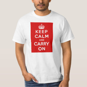 Vintage Keep Calm and Carry On WWII Propagandaplak T-Shirt