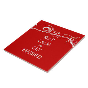 Vintage KEEP CALM  HEIRATEN Fliese