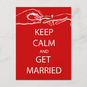 Vintage KEEP CALM HEIRATEN Postkarte