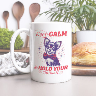 Vintage-Keep-Calm-und-halte-deinen-Chihuahua-Spruc Kaffeetasse