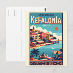 Vintage Kefalonia Griechenland Reiseandenken Postkarte