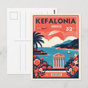 Vintage Kefalonia Griechenland Reiseandenken Postkarte