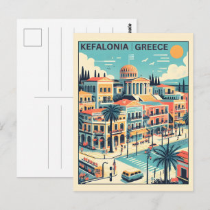 Vintage Kefalonia Griechenland Reiseandenken Postkarte